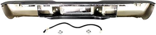 Step Bumper Assembly Chrome Steel With Impact Face Strip Direct Replacement Compatible With 1988-1992 Chevrolet C/K/Pickup GM1101111