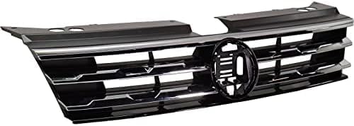 Front Grille Assembly Primed With Chrome Frame Plastic Direct Replacement Compatible With 2018-2021 Volkswagen Tiguan VW1200172 5NN853651DZLL