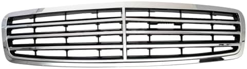 Front Grille Assembly Chrome Shell And Painted Black Insert Plastic Direct Replacement Compatible With 2001-2007 Mercedes Benz C-Class MB1200143 20388002239040