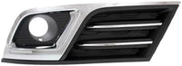 Set Of 2 Front Fog Light Moldings Textured Plastic With Chrome Trim Left Driver & Right Passenger Side Direct Replacement Compatible With 2013-2017 Chevrolet Traverse
