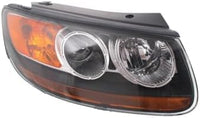 Set Of 2 Front Head Light Assembly Plastic Left Driver & Right Passenger Side Direct Replacement Compatible With 2007-2008 Hyundai Santa Fe HY2502139 HY2503139 921010W050 921020W050