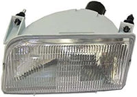 AUTOS PARTS PLUS Front Grille Shell With Gray Insert+ Bezel Chrome + Header Panel + Headlight + Signal & Corner Lamp Left And Right Side Direct Replacement Compatible With 1992-1997 Ford F-Series