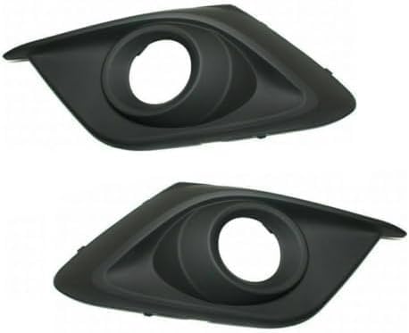 Set Of 2 Front Fog Light Molding Textured Plastic Left Driver & Right Passenger Side Direct Replacement Compatible With 2014-2016 Mazda 3 MA1039123 MA1038123 BHR150C11A BHR150C21A