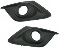 Set Of 2 Front Fog Light Molding Textured Plastic Left Driver & Right Passenger Side Direct Replacement Compatible With 2014-2016 Mazda 3 MA1039123 MA1038123 BHR150C11A BHR150C21A