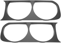 Set of 2 Front Head Light Bezel Textured Right Passenger & Left Driver Side Direct Replacement Compatible With 2008-2014 Dodge Challenger CH2511100 CH2510100 68051526AA 68051527AA