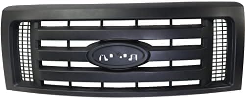 Front Grille Assembly Textured Dark Gray Shell And Insert Plastic Direct Replacement Compatible With 2009-2012 Ford F-150 FO1200510 9L3Z8200A