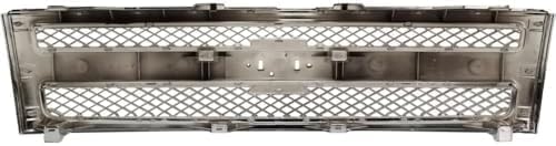 Front Bumper Impact Bar Steel + Grille + Lower Valance Air Deflector + Extension + Headlight Left & Right Side Direct Replacement Compatible With 2007-2013 Chevrolet Silverado 1500