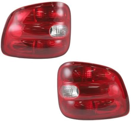 Set Of 2 Tail Light Lens And Housing Flareside Right Passenger & Left Driver Side Direct Replacement Compatible With 1997-2000 Ford F-Series FO2801135 FO2800135 F85Z13404BA