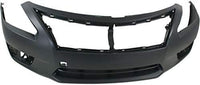 Front Bumper Cover Primed + Grille Chrome Shell & Black Insert Direct Replacement Compatible With 2013-2015 Nissan Altima NI1200250 NI1000285 623103TA0A 620223TA0H