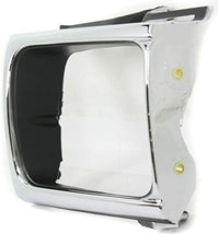Set Of 2 Front Head Light Door Bezel Chrome Plastic Left Driver & Right Passenger Side Direct Replacement Compatible With 1992-1995 Toyota Pickup TO2513118 TO2512116