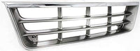 Front Grill Chrome Shell With Primed Insert Plastic Direct Replacement Compatible With 1992-1996 Ford Econoline Van Super Duty FO1200180 F2UZ8200A