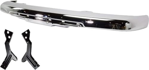 Front Bumper Impact Bar Chrome With Brackets Direct Replacement Compatible With 2004-2012 Chevrolet Colorado/GMC Canyon GM1002460 19210442