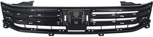 Front Bumper Upper Grille Primed Shell And Insert Plastic Direct Replacement Compatible With 2010-2011 Honda Insight HO1200208 71121TM8G01