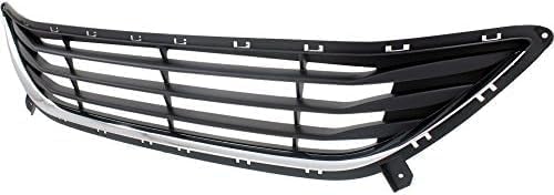 Front Bumper Grille Textured Shell with Chrome Insert Direct Replacement Compatible With 2011-2013 Hyundai Elantra HY1036115 865603Y000
