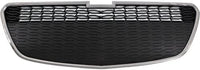 Front Bumper Lower Grille Chrome Shell & Primed Insert Without Fog Holes Direct Replacement Compatible With 2013-2015 Chevrolet Spark GM1200656 95078756