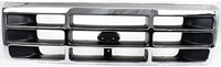 Front Grille Chrome Shell With Plastic Insert Direct Replacement Compatible With 1992-1997 Ford F-Series FO1200173 F4TZ8200A