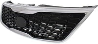 Front Grille Primed Shell And Insert Plastic With Chrome Molding Direct Replacement Compatible With 2014-2015 Kia Sorento KI1200155 863501U500