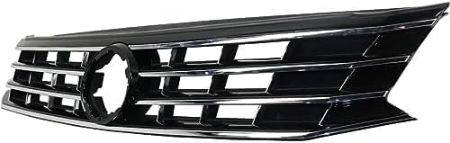 Front Grille Assembly Primed Shell And Insert Plastic Direct Replacement Compatible With 2016-2019 Volkswagen Passat VW1200169 561853651HOQE