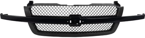 Front Grille Primed Shell & Center Bar With Gray Insert Direct Replacement Compatible With 2003-2007 Chevrolet Silverado 1500 GM1200557 19168630