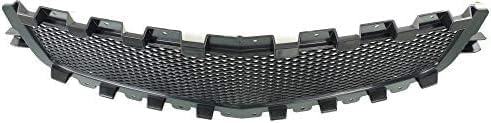 Front Grille Primed Shell And Insert + Center Molding Chrome Direct Replacement Compatible With 2008-2012 Chevrolet Malibu GM1200600 GM1210115 25784042 25784043