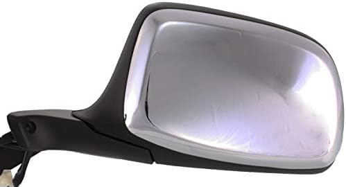 Front Side View Chrome Mirror Set Power Glass Manual Folding Right Passenger & Left Driver Side Direct Replacement Compatible With 1992-1997 Ford Bronco, F-150 F-250 F-350 FO1321124