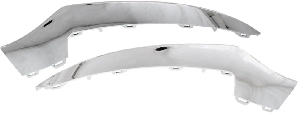 Set Of 2 Front Bumper Molding Chrome Left Driver & Right Passenger Side Direct Replacement Compatible With 2014-2017 Mercedes Benz E-Class MB1047131 MB1046131 2078850874 2078850774