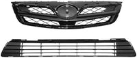 Front Bumper Lower & Upper Grille Assembly Primed Plastic Direct Replacement Compatible With 2011-2013 Toyota Corolla TO1036125 TO1200340 5310002410C0 5311202280