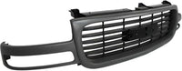 Front Grille Assembly Gray Shell & Black Insert Plastic With Emblem Provision Direct Replacement Compatible With 1999-2002 GMC Sierra / 2000-2006 Yukon GM1200429 19130786