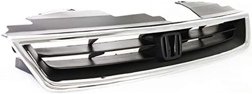 Front Grille Chrome Shell With Textured Insert Plastic Direct Replacement Compatible With 1994-1997 Honda Accord HO1200136 75101SV4902