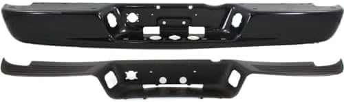Rear Bumper Face Bar Steel + Step Pad Primed Plastic Direct Replacement Compatible With 2002-2008 Dodge Ram 1500/2003-2009 2500 3500 CH1102352 CH1191110 5073625AE 55077340AD