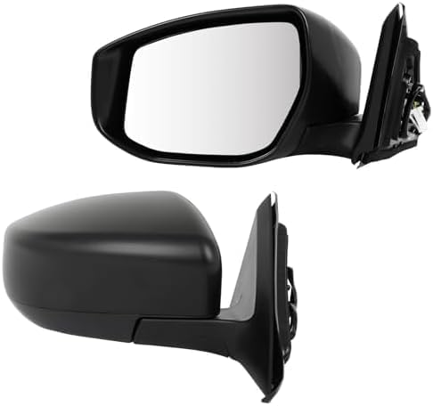 Set Of 2 Front Power Mirror Non-Folding Non-Heated Primed Plastic Left Driver & Right Passenger Side Direct Replacement Compatible With 2013-2018 Nissan Altima NI1321223 NI1320223
