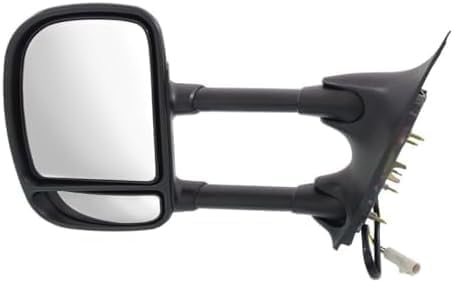 Set of 2 Front Power Towing Mirror Manual Folding Non-Heated Textured Right Passenger & Left Driver Side Direct Replacement Compatible With 1999-2007 Ford F-Series Super Duty