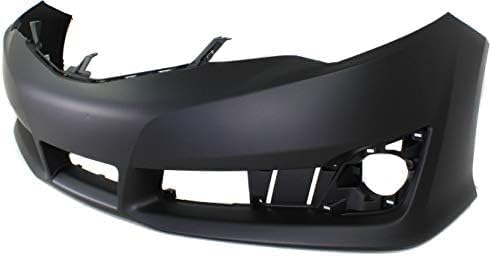 Front Bumper Cover Primed + Lower Grille Textured Direct Replacement Compatible With 2012-2014 Toyota Camry TO1000379 TO1036129 5211906975 5311206210