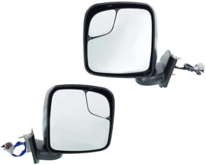 Set Of 2 Front Power Mirror Non-Towing Manual Folding Heated Textured Left Driver & Right Passenger Side Direct Replacement Compatible With 2013-2021 Nissan NI1321246 NI1320246