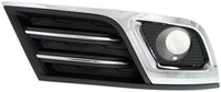 Set Of 2 Front Fog Light Moldings Textured Plastic With Chrome Trim Left Driver & Right Passenger Side Direct Replacement Compatible With 2013-2017 Chevrolet Traverse