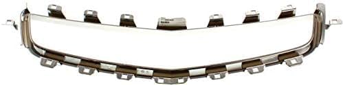 Front Grille Primed Shell And Insert + Center Molding Chrome Direct Replacement Compatible With 2008-2012 Chevrolet Malibu GM1200600 GM1210115 25784042 25784043