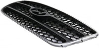 Front Grille Chrome Shell With Painted Silver Black Insert Plastic Direct Replacement Compatible With 2007-2009 Hyundai Santa Fe HY1200146 865602B010