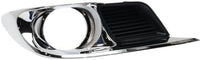 Set Of 2 Front Fog Light Molding Primed With Chrome Trim Left Driver & Right Passenger Side Direct Replacement Compatible With 2011-2012 Toyota Avalon TO1039156 TO1038156 5203007040
