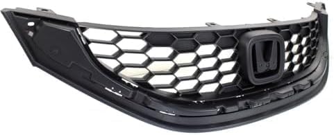 Front Grille Textured Shell And Insert Plastic Direct Replacement Compatible With 2013-2015 Honda Civic HO1200216 71121TR3A01