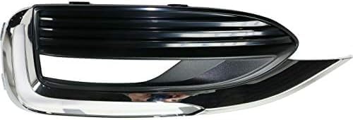 Set Of 2 Front Fog Light Molding Textured With Chrome Trim Left Driver & Right Passenger Side Direct Replacement Compatible With 2018-2021 Buick Enclave GM1038223 GM1039223