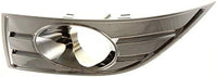 Set of 2 Front Fog Lamp Molding Chrome Left Driver & Right Passenger Side Direct Replacement Compatible With 2008-2009 Ford Taurus FO1038109 FO1039109 8G1Z17E810AA 8G1Z17E811AA