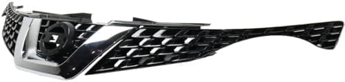 Front Grille Primed Shell And Insert With Chrome Molding Direct Replacement Compatible With 2015-2017 Nissan Juke NI1200275 620703YM0B