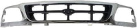 Front Grille Cross Bar Chrome Shell With Gray Insert Plastic Direct Replacement Compatible With 1997-1998 Ford F-150 / F-250 FO1200320 F85Z8200BAA