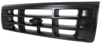 Front Grille Painted Black Shell & Insert Direct Replacement Compatible With 1992-1997 Ford F-Series FO1200172 F6TZ8200AAA