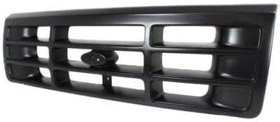 Front Grille Painted Black Shell & Insert Direct Replacement Compatible With 1992-1997 Ford F-Series FO1200172 F6TZ8200AAA
