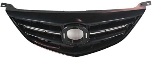 Front Grille Primed Shell And Horizontal Bar Insert Plastic Direct Replacement Compatible With 2003-2005 Mazda 6 MA1200173 GM9A50711ACC
