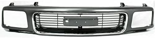 Front Grille Silver Shell And Painted Gray Insert Direct Replacement Compatible With 1994-1997 GMC Sonoma / 1995-1997 Jimmy GM1200355 15647633