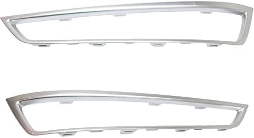 Set Of 2 Front Bumper Grille Molding Painted Silver Left Driver & Right Passenger Side Direct Replacement Compatible With 2010-2013 Acura MDX AC1039111 AC1038111 71104STXA00