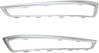 Set Of 2 Front Bumper Grille Molding Painted Silver Left Driver & Right Passenger Side Direct Replacement Compatible With 2010-2013 Acura MDX AC1039111 AC1038111 71104STXA00