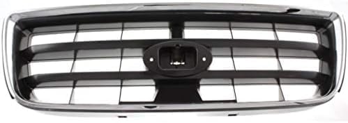 Front Grille Assembly Chrome Shell with Painted Dark Gray Insert Plastic Direct Replacement Compatible With 2003-2005 Subaru Forester SU1200127 91121SA050